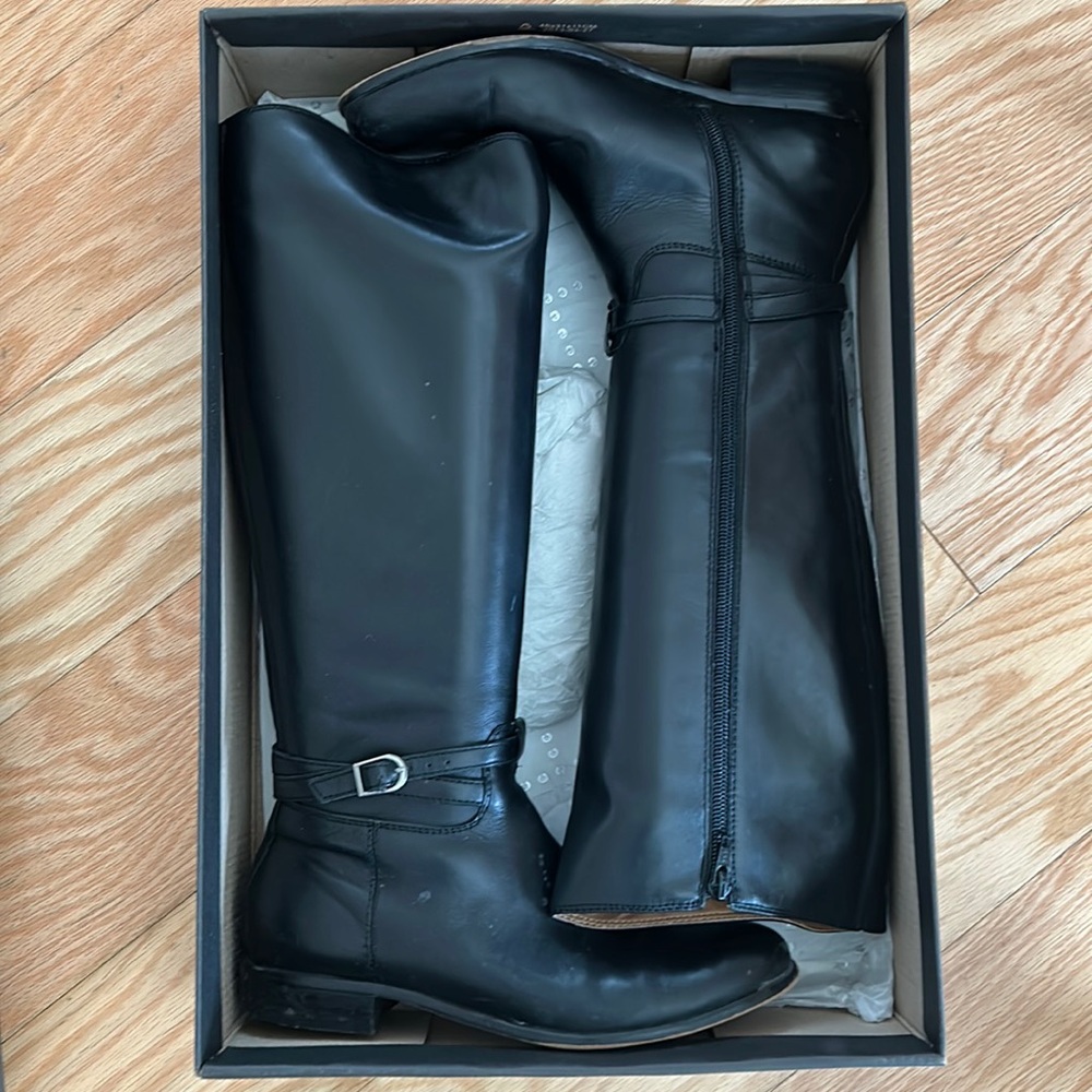 Corso Como black Racine riding boot - black vintage calf boots